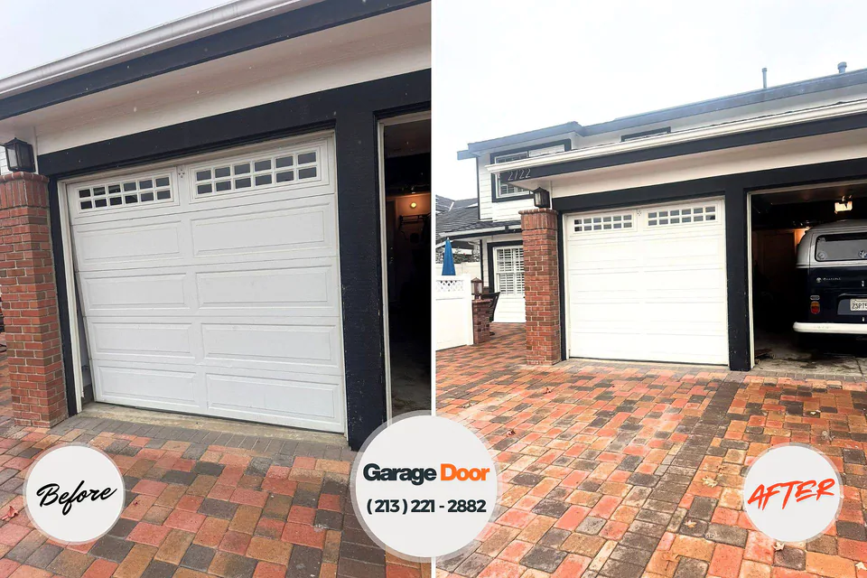 Before and after: garage door repair Thornton, CO